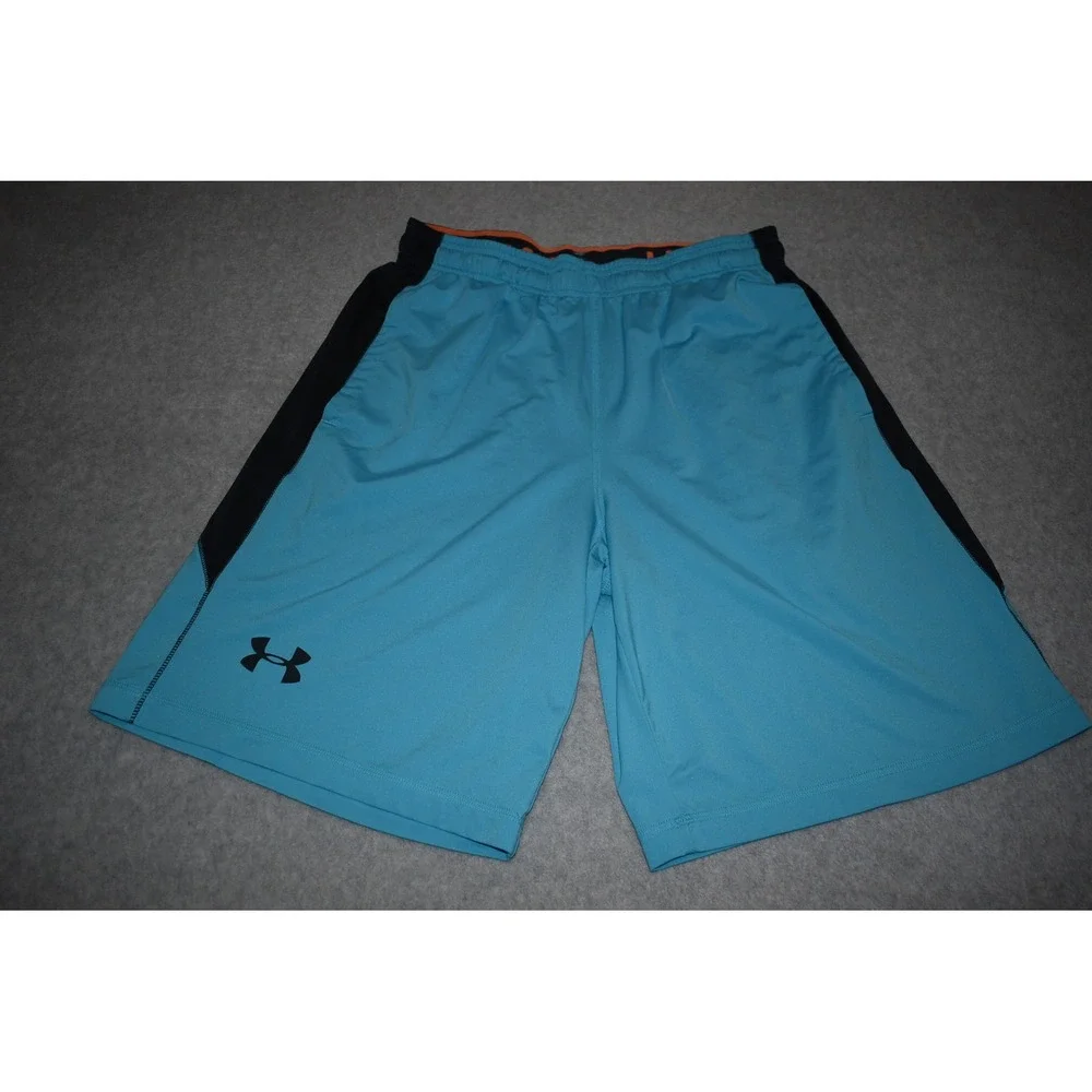 Under Armour Athletic Shorts Mens Medium Blue Loose Fit Basketball Gym Workout